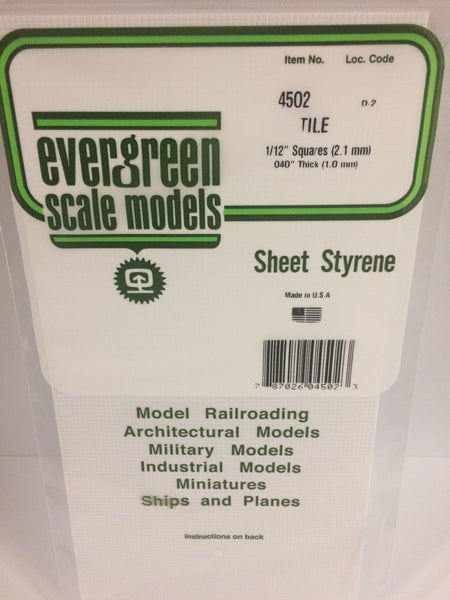 Evergreen Scale Models Styrene Sheet Tile 4502