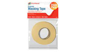 Humbrol Precision Masking Tape, Triple Pack - 1mm, 3mm & 6mm