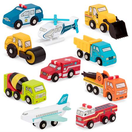 B.Toys Wooden vehicles