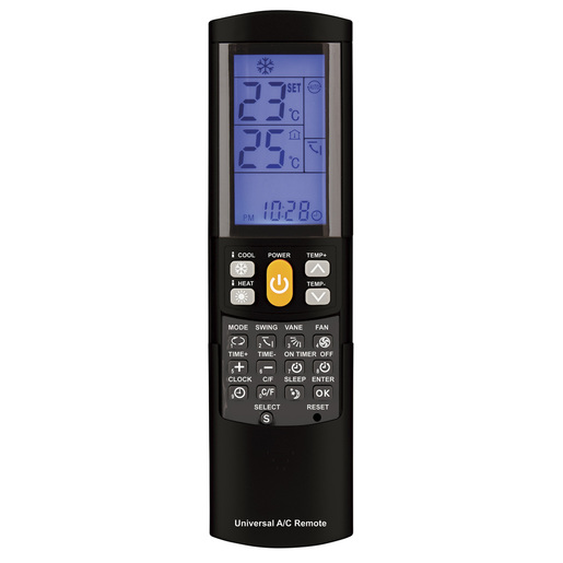 REMOTE AIRCON UNIV W/LCD BACKLIGHT 2AAA