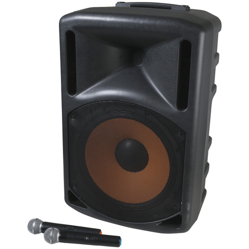 SPEAKER PA 15" AMP WITH 2 UHF MICROPHONES