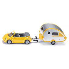 SIKU 1629 VW Beetle Convertible with Caravan