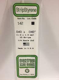 Evergreen Scale Models #142 1.0x1.0mm 10 strips