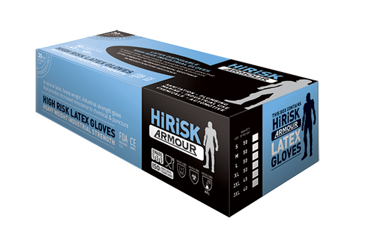 Armour Hi-Risk Latex Disposable Glove - Blue -  Size XL