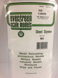 Evergreen sheet styrene v-grove NO 2040