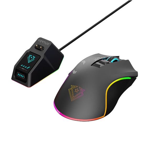 VERTUX MUSTANG RGB WIRELESS GAMING MOUSE W/ CHARGE STATION