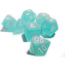 Polyheadral Dice Set Frosted Teal-White CHX27405