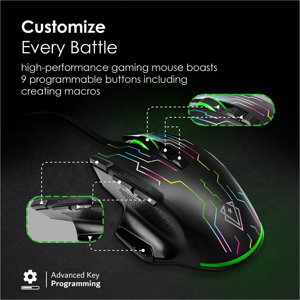 VERTUX KRYPONITE RGB GAMING MOUSE