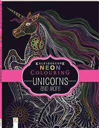 Kaleidoscope Neon Colouring Unicorns and more