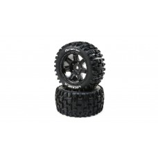 Lockup X Belted Mounted Tires, 24mm Black (2) Fit Traxxas X-MAXX