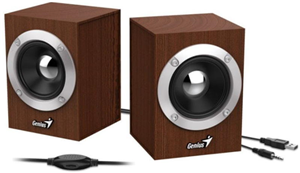 GENIUS WOODEN USB POWERED SPEAKERS