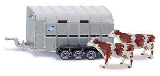 SIKU 1:32 IFor-Williams Stock Trailer with 2 Cows