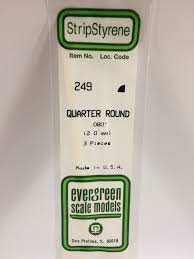 Evergreen Scale Models #249 2.0mm Quarter Round 3 pieces