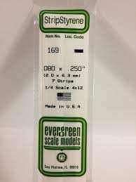 Evergreen Scale Models #169 2.0x6.3mm 7 strips
