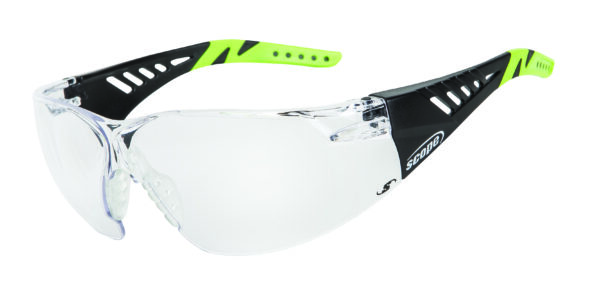 Biosphere Black /Lime Green Temple Clear Lens