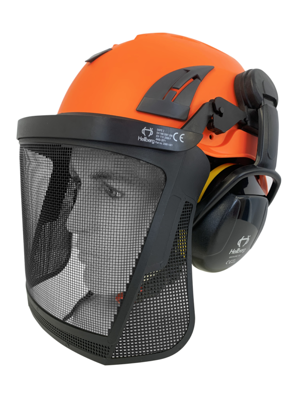 Armour Hellberg Hard Hat Earmuff & Visor Forestry Kit – Mesh