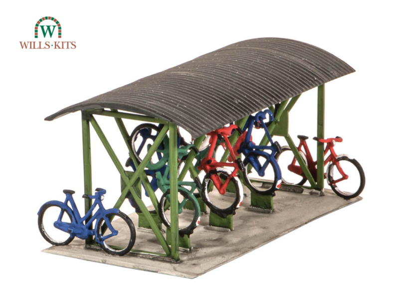 Peco Wills OO Scale Scenic Series Kit Bicycle Shed & Bicycles SS23