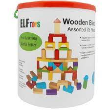 Elf Wooden Blocks  75 assorted