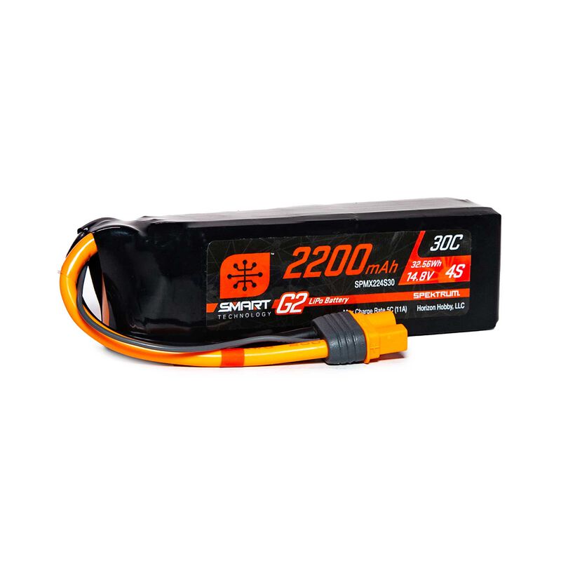 Spektrum 2200mAh 4S 14.8V Smart G2 LiPo 30C with IC3 plug