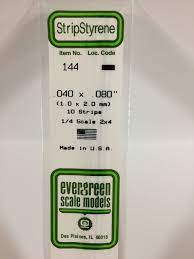 Evergreen #144 1.0x2.0mm 10 strips