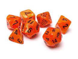 Polyhedral Dice Set Vortex Orange Black