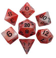 MDG Combo Attack Acrylic Dice Set Red/White
