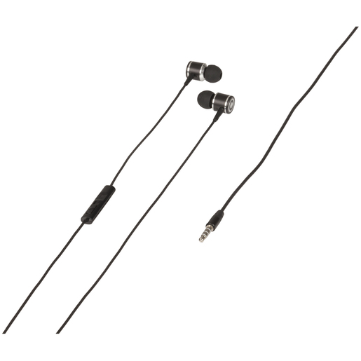 EARPHONES STEREO 3.5MM W/MIC/VOL BLK