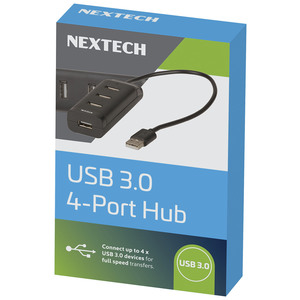 HUB USB 3.0 4 PORT MINI BLK