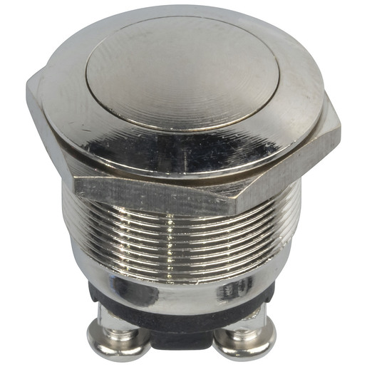 SWITCH PUSH MOM MTL RND 250VAC/4A