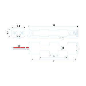 BATT HOLDER 4AA LONG W/LEAD