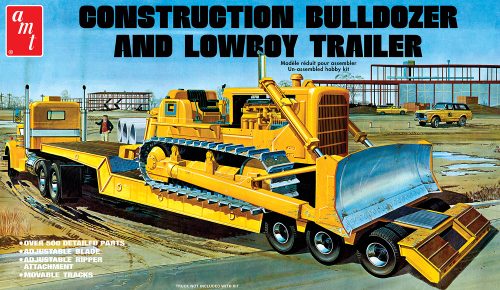 AMT 1/25 Construction Bulldozer and Lowboy Trailer