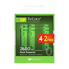 GP Rechargeable 2600 mAh AA +2 free