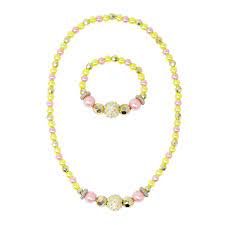 Pink Poppy Lemon Delight Necklace and Bracelet Set