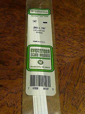Evergreen Scale Models #147 1.0x4.0mm 10 strips