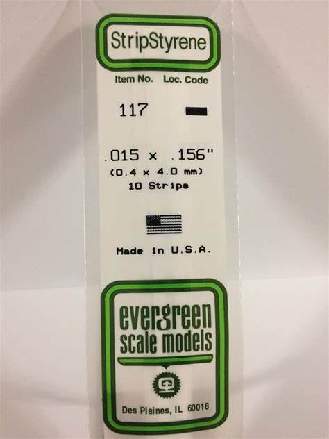 Evergreen Plastic Models #117 .4x4.0mm 10 strips