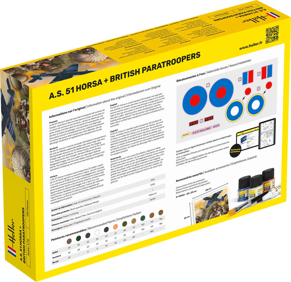 Heller 1/72 Starter Kit A.S. 51 Horsa + British Paratroopers