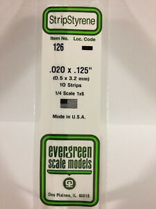Evergreen Scale Models  #126 .5x3.2mm 10 strips