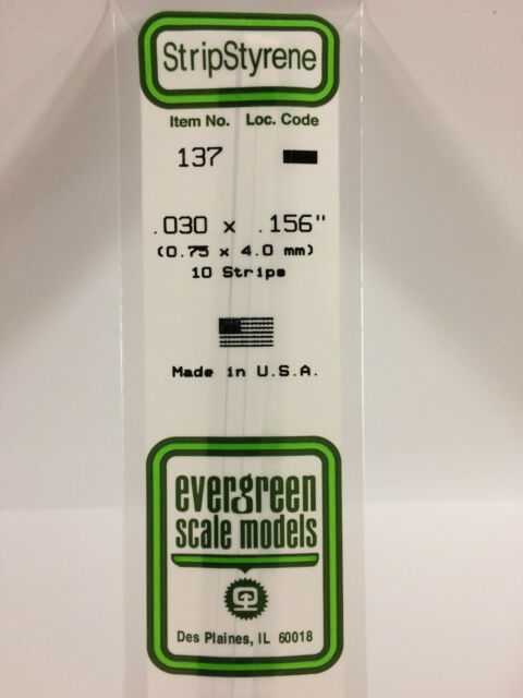 Evergreen Scale Models #137 .75x4.0mm 10 strips