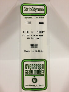 Evergreen Scale Models  #138 .75x4.8mm 10 strips