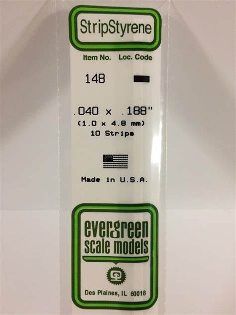 Evergreen Scale Models  #148 1.0x4.8mm 10 strips