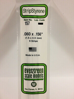 Evergreen Scale Models #157 1.5x4.0mm 10 strips