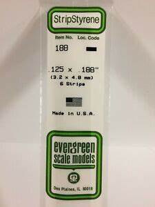 Evergreen Scale Models #188 3.2x4.8mm 6 strips