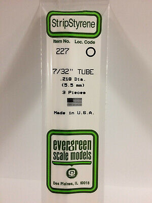 Evergreen Scale Models #227 5.5mm tube 3 pieces