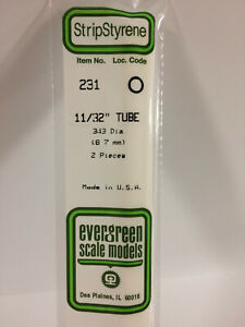 Evergreen Scale Models #231 8.7mm tube 2 pieces