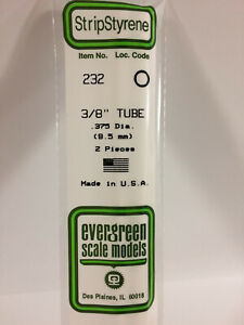 Evergreen Scale Models #232 9.5mm tube 2 pieces