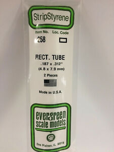 Evergreen Scale Models #258 4.8x7.8mm Rectang Tube 2 pieces