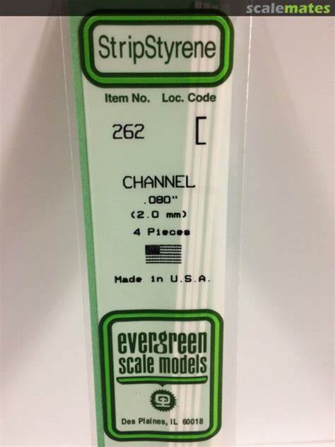 Evergreen Scale Models #262 2.0mm channel 4 pieces