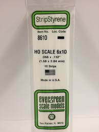 Evergreen Scale Models #8610 1.68x2.84mm bar 10 strips