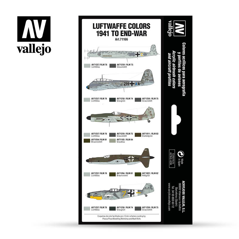 Vallejo Air War Colour Series Luftwaffe Colours 1941 to End of War