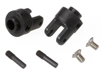 Traxxas 4628R - Differential output yokes, black (2)/ 3x5mm countersunk screws (2)/ screw pin (2)